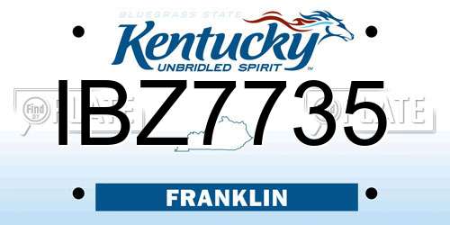 IBZ7735 Kentucky License Plate