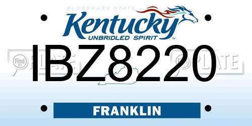 IBZ8220 Kentucky License Plate