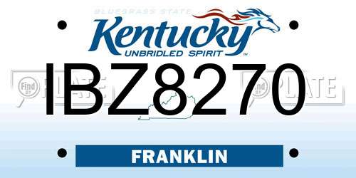 IBZ8270 Kentucky License Plate