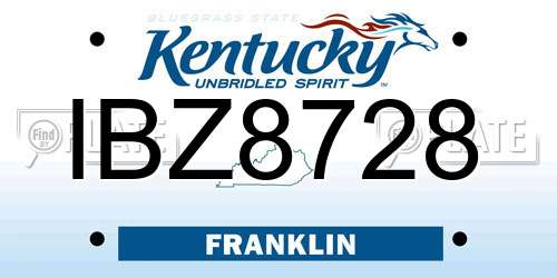 IBZ8728 Kentucky License Plate