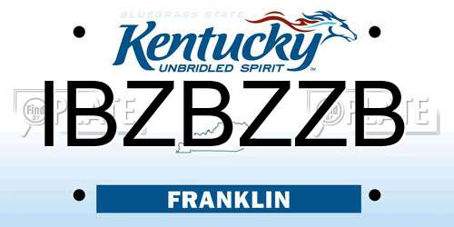 IBZBZZB Kentucky License Plate