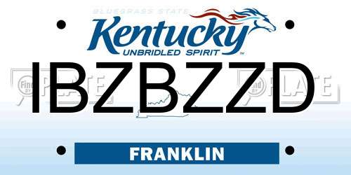 IBZBZZD Kentucky License Plate