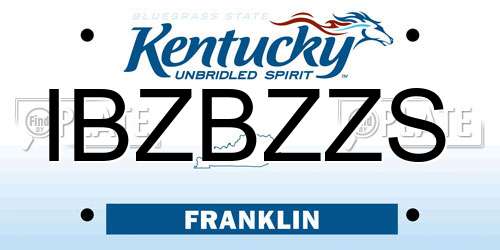 IBZBZZS Kentucky License Plate