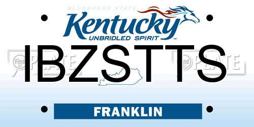 IBZSTTS Kentucky License Plate
