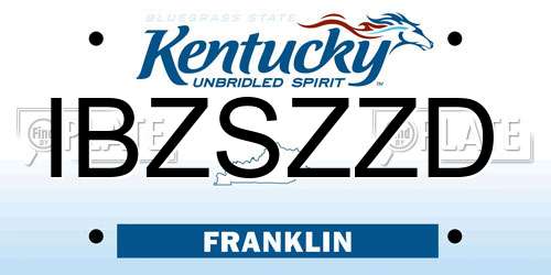 IBZSZZD Kentucky License Plate