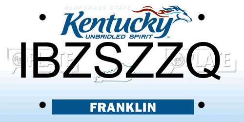 IBZSZZQ Kentucky License Plate