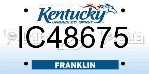 IC48675 Kentucky License Plate