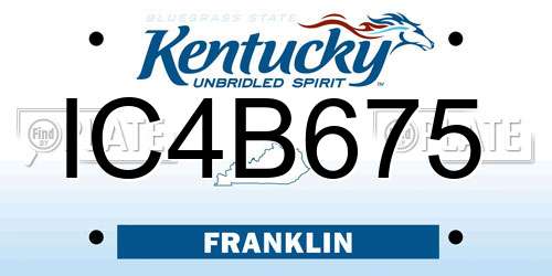 IC4B675 Kentucky License Plate