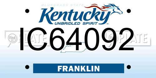 IC64092 Kentucky License Plate