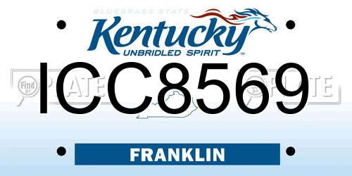ICC8569 Kentucky License Plate