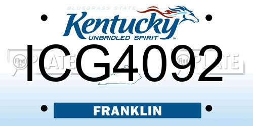 ICG4092 Kentucky License Plate