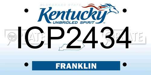 ICP2434 Kentucky License Plate
