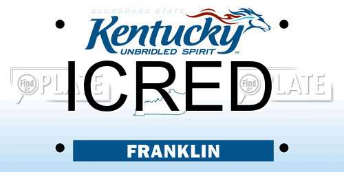 ICRED Kentucky License Plate