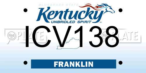 ICV138 Kentucky License Plate