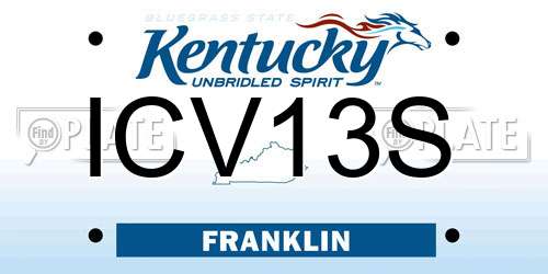 ICV13S Kentucky License Plate