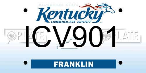 ICV901 Kentucky License Plate