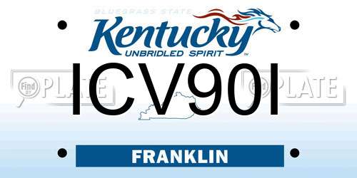 ICV90I Kentucky License Plate