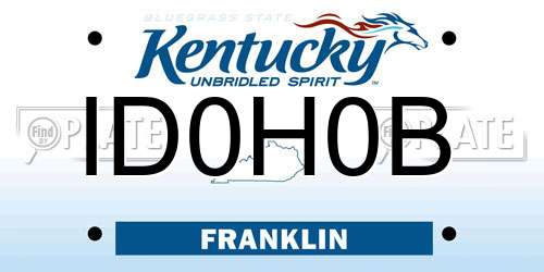 ID0H0B Kentucky License Plate