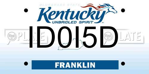 ID0I5D Kentucky License Plate