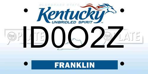 ID0O2Z Kentucky License Plate