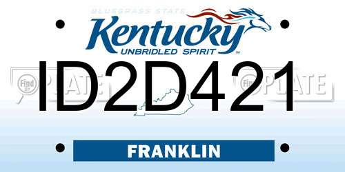 ID2D421 Kentucky License Plate