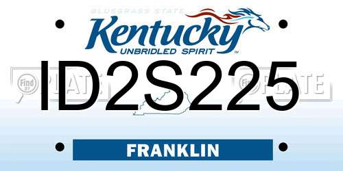 ID2S225 Kentucky License Plate