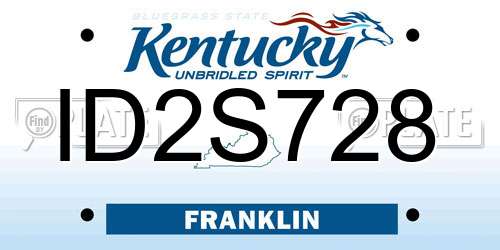 ID2S728 Kentucky License Plate