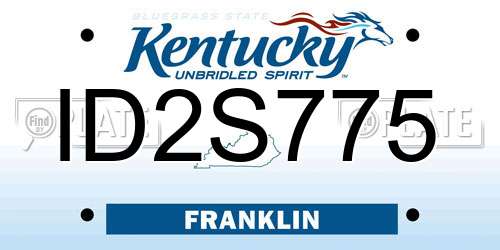 ID2S775 Kentucky License Plate
