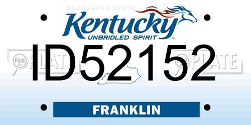 ID52152 Kentucky License Plate