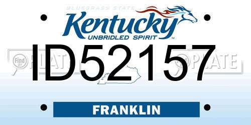 ID52157 Kentucky License Plate