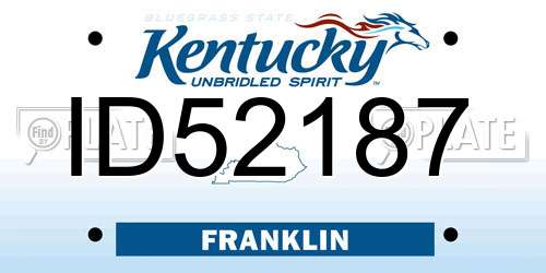 ID52187 Kentucky License Plate