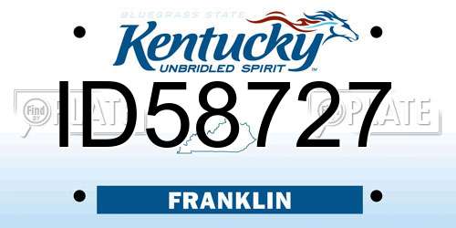 ID58727 Kentucky License Plate