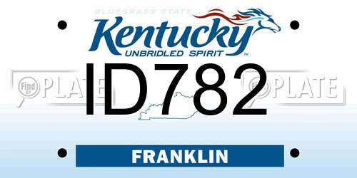 ID782 Kentucky License Plate