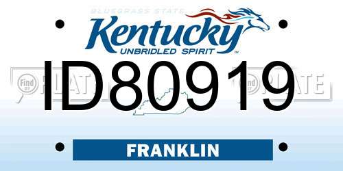 ID80919 Kentucky License Plate
