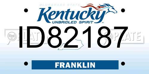 ID82187 Kentucky License Plate