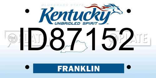 ID87152 Kentucky License Plate