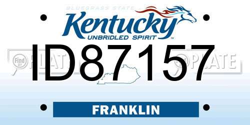 ID87157 Kentucky License Plate