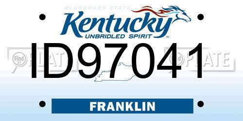 ID97041 Kentucky License Plate