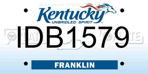 IDB1579 Kentucky License Plate