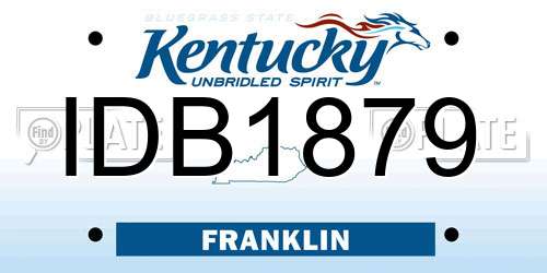 IDB1879 Kentucky License Plate