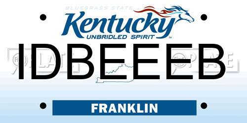 IDBEEEB Kentucky License Plate