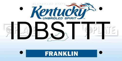 IDBSTTT Kentucky License Plate
