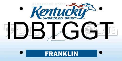 IDBTGGT Kentucky License Plate