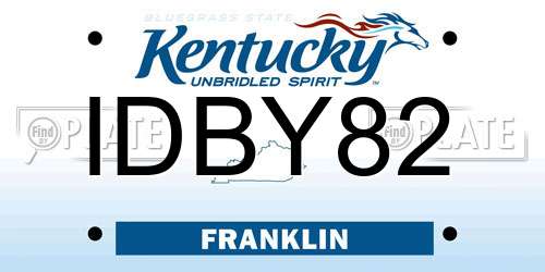 IDBY82 Kentucky License Plate