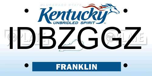 IDBZGGZ Kentucky License Plate