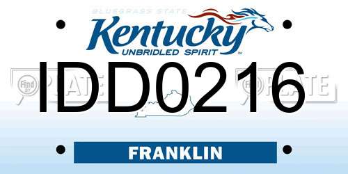 IDD0216 Kentucky License Plate