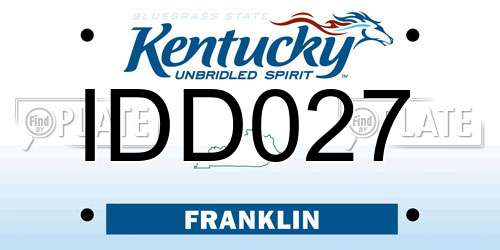 IDD027 Kentucky License Plate
