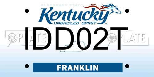 IDD02T Kentucky License Plate