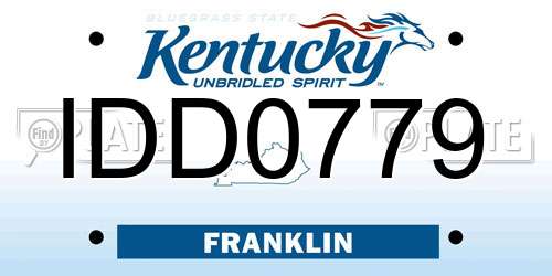 IDD0779 Kentucky License Plate