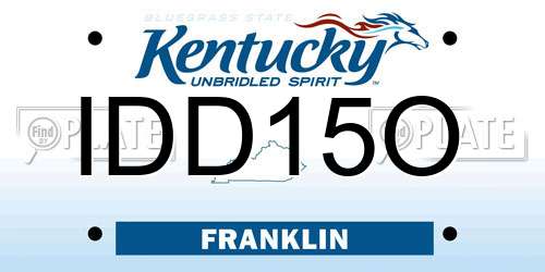 IDD15O Kentucky License Plate
